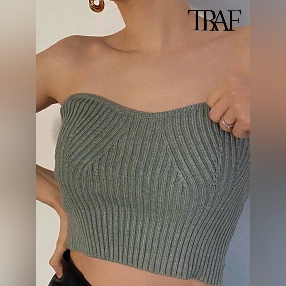 Zara Bustier Green Sz M New